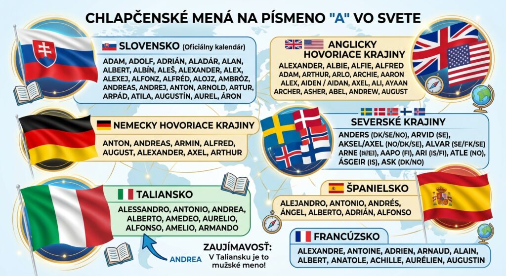 Chlapčensk&eacute; men&aacute; na A